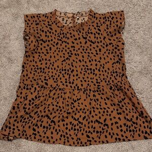 💜 3 for $10 Leopard Print Brown Women's Top
